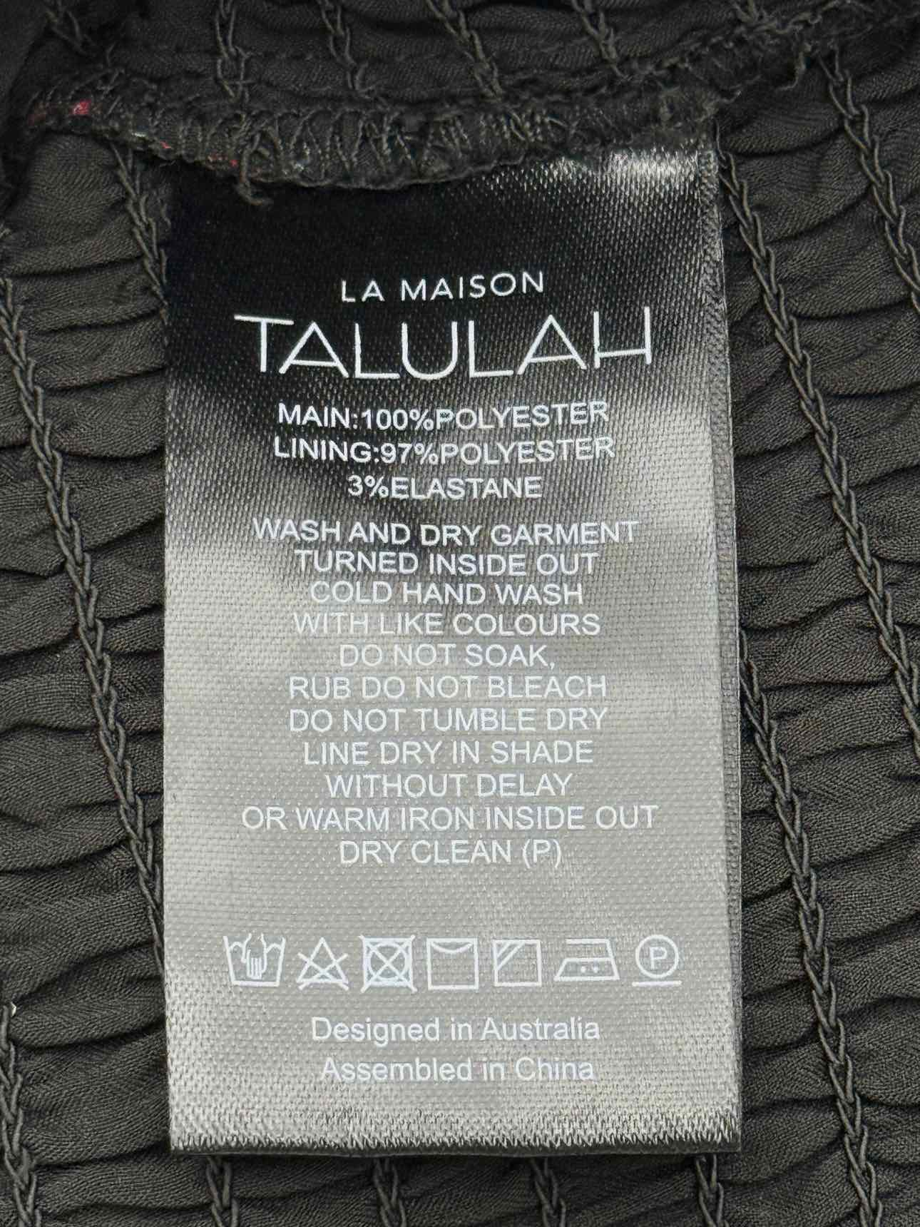 TALULAH Black w/ Red & White Size Medium Midi Dress