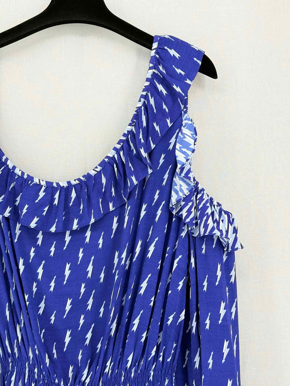 SANDRO Kemila Blue & White Size US 8 Midi Dress