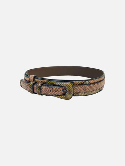BOTTEGA VENETA Brown Snakeskin Belt