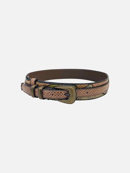 BOTTEGA VENETA Brown Snakeskin Belt