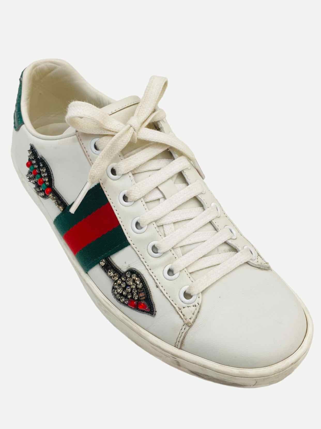 Ace Embroidered Gucci Trainers With Arrow GUCCI Ace White Arrow