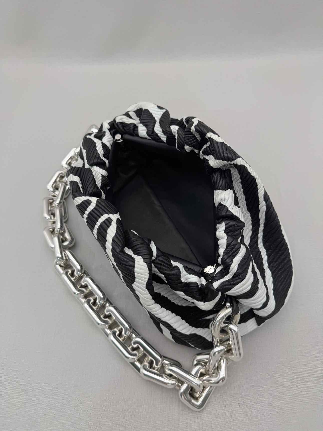 BOTTEGA VENETA Black & White Zebra Stripe Shoulder Bag