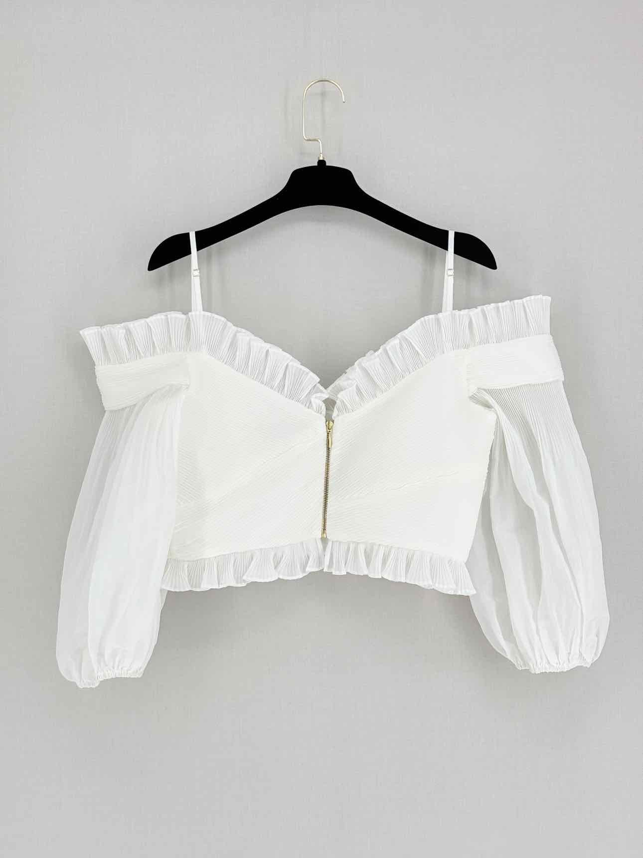 ZIMMERMANN White Ruffled Trim Size US 8 Top