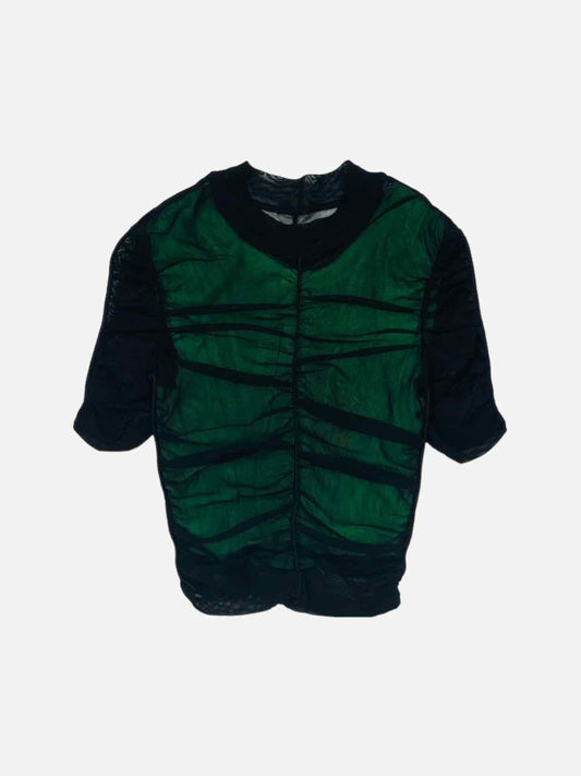 ALEXANDER WANG Sheer Green & Black Top