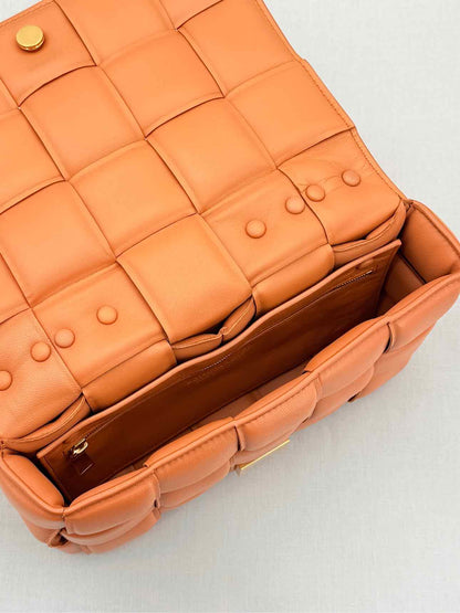 BOTTEGA VENETA Padded Chain Cassette Orange Crossbody