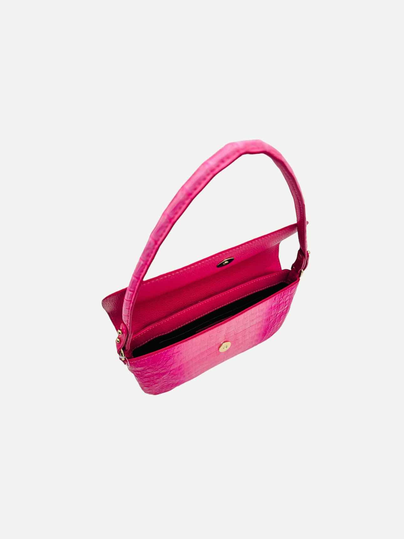 MARIA OLIVER Luisa Fuchsia Glazed Baguette Bag