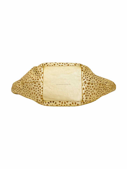 JIMMY CHOO Laser Cut Gold Shoulder Bag