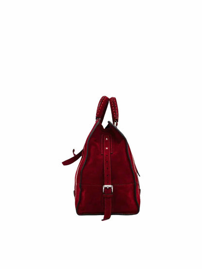 BARBARA BUI Two Tone Burgundy Top Handle