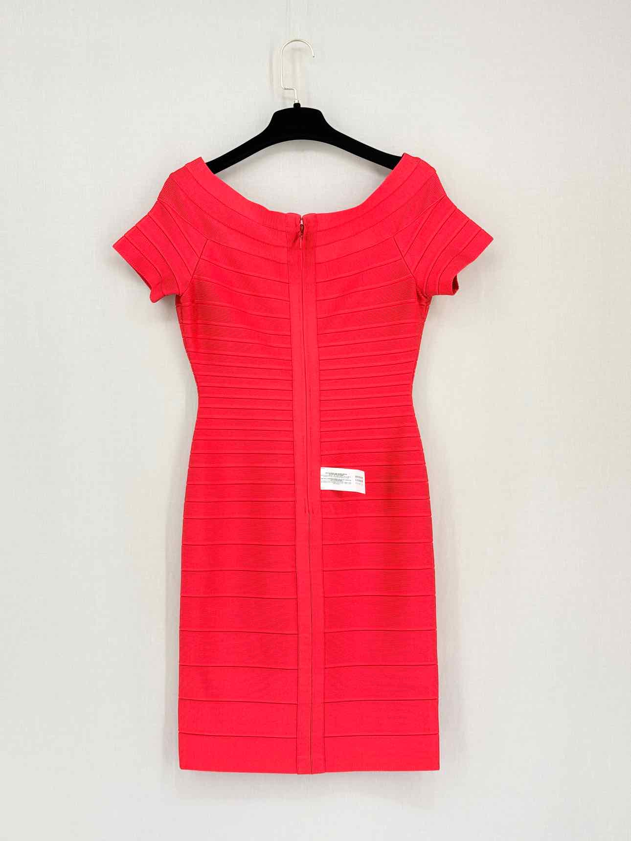 HERVE LEGER Bandage Red Size Medium Knee Length Dress