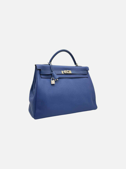 HERMES Kelly Bleu Brighton Versco Evercolor Top Handle