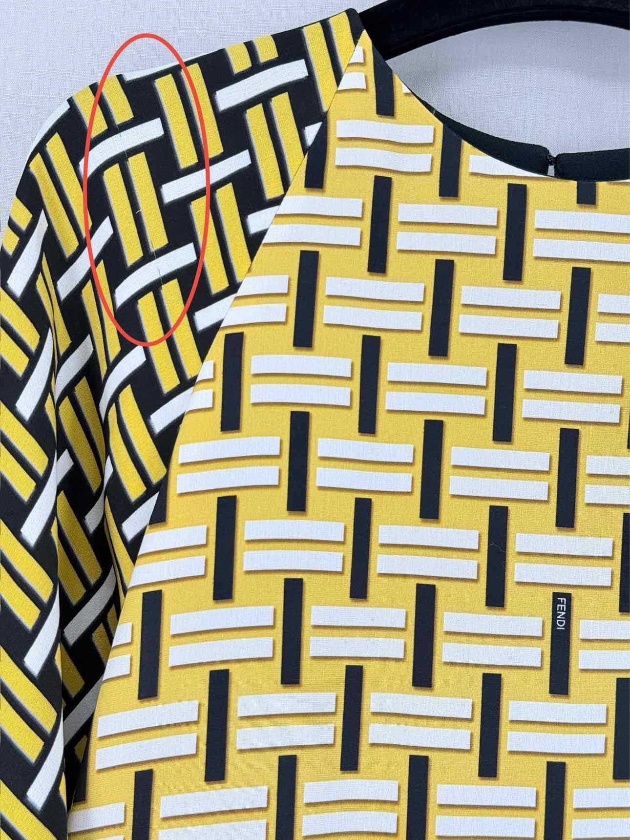 FENDI Yellow Multicolor Printed Size US 4 Short Dress