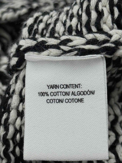 DEREK LAM Polo Neck Black & White Knit Size Large Top