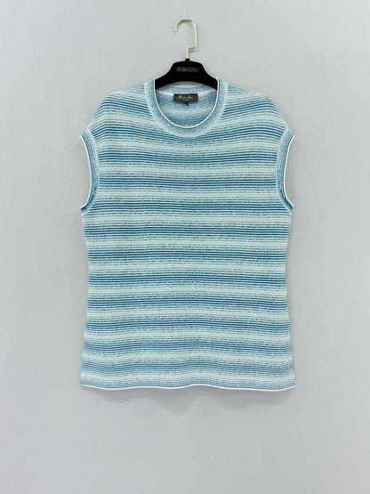 LORO PIANA Knitted Blue Size US 6/8 Top & Pants Outfit