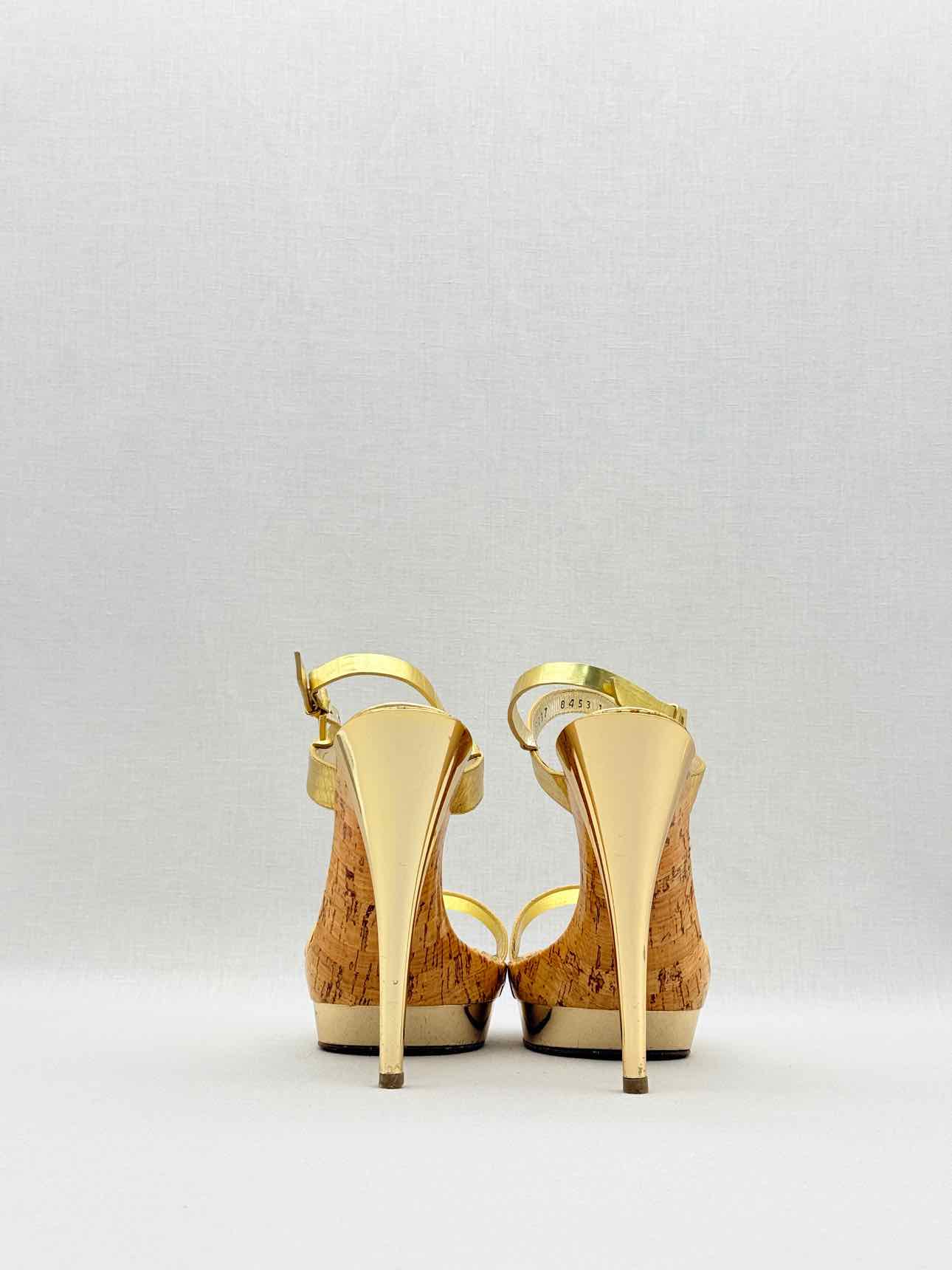 CASADEI Metallic Gold Size EU 38 Heeled Sandals
