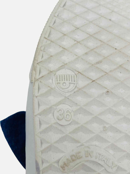 CHIARA FERRAGNI Slip On Blue Size EU 36 Sneakers