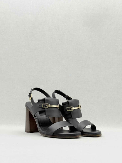TOD'S Black Size EU 38.5 Heeled Sandals