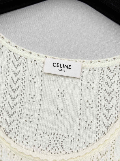 CELINE Off-white Triomphe Logo Size Small Tank Top