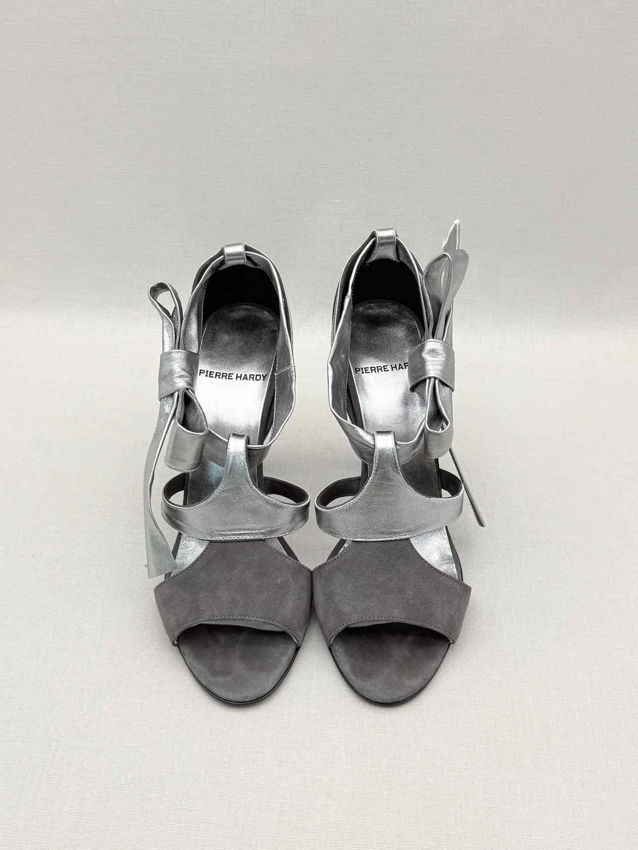 PIERRE HARDY Black & Silver Size EU 37.5 Heeled Sandals