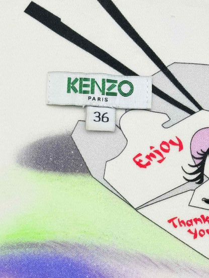 KENZO White Multicolor Size US 4 Short Dress