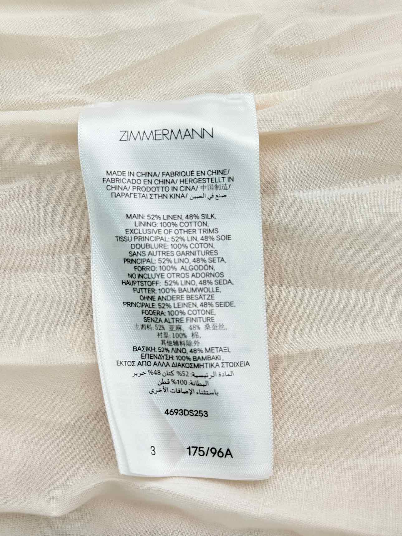 ZIMMERMANN Size US 10 Short Dress