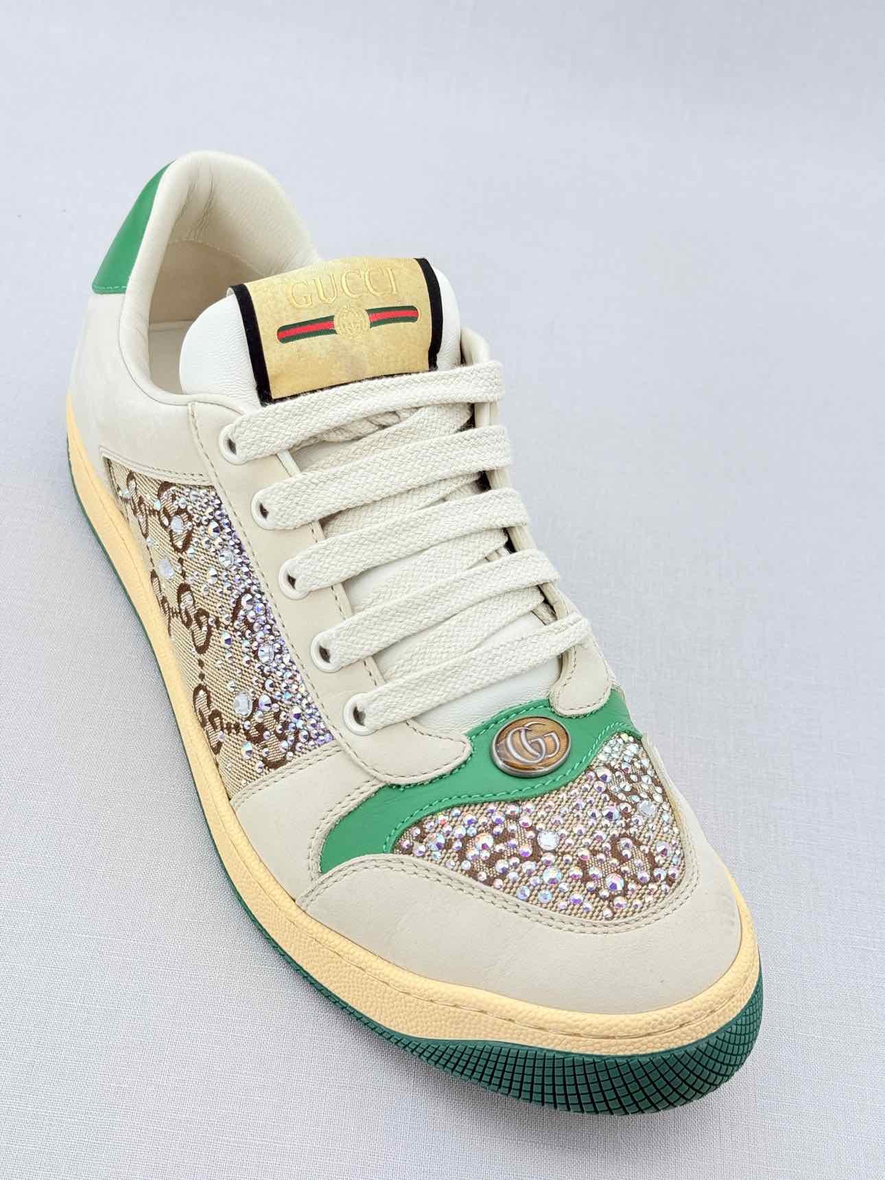 GUCCI Screener Beige & Brown Size EU 39 Sneakers