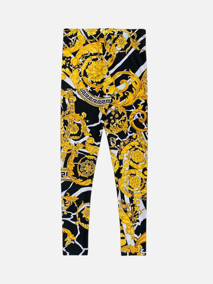 VERSACE Yellow & Black Printed Size US 2 Pants