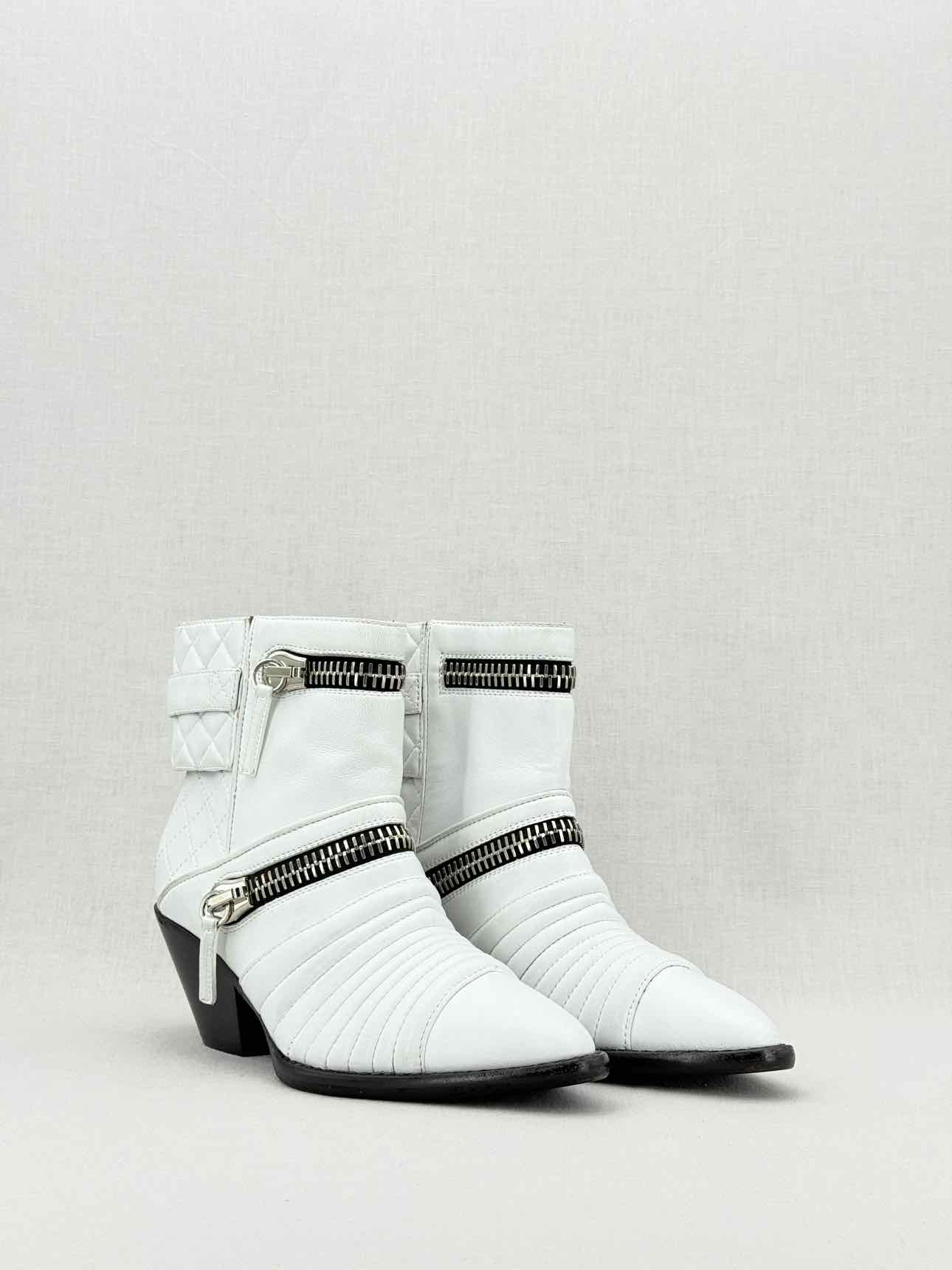 GUISEPPE ZANOTTI White Quilted Size EU 38 Ankle Boots