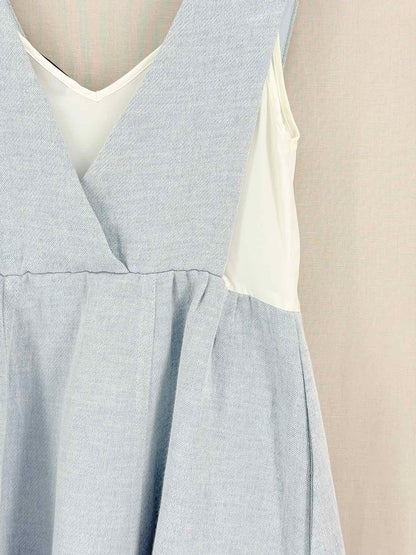 SANDRO Light Blue & White Size Small Short Dress