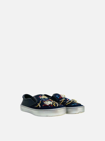 CHRISTIAN DIOR Slip On Navy Blue Sneakers 38