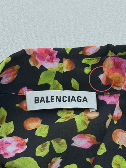 BALENCIAGA Black Multicolor Size US 0 Knee Length Dress