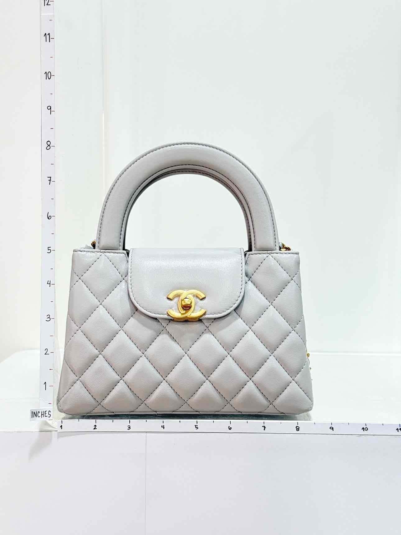CHANEL Kelly Grey Quilted Top Handle
