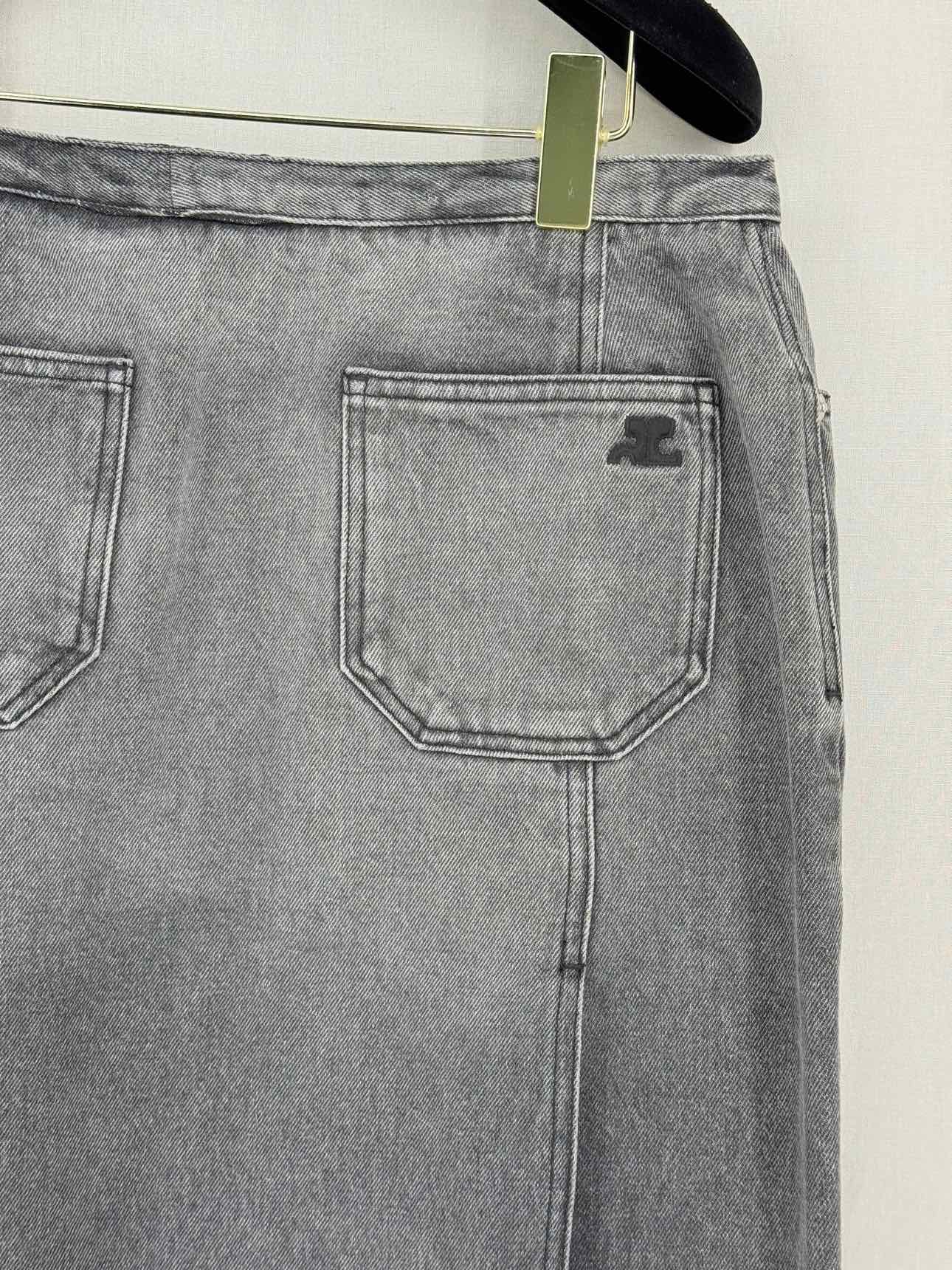 COURREGES Heritage Cut-Out Grey Size US 10 Long Skirt