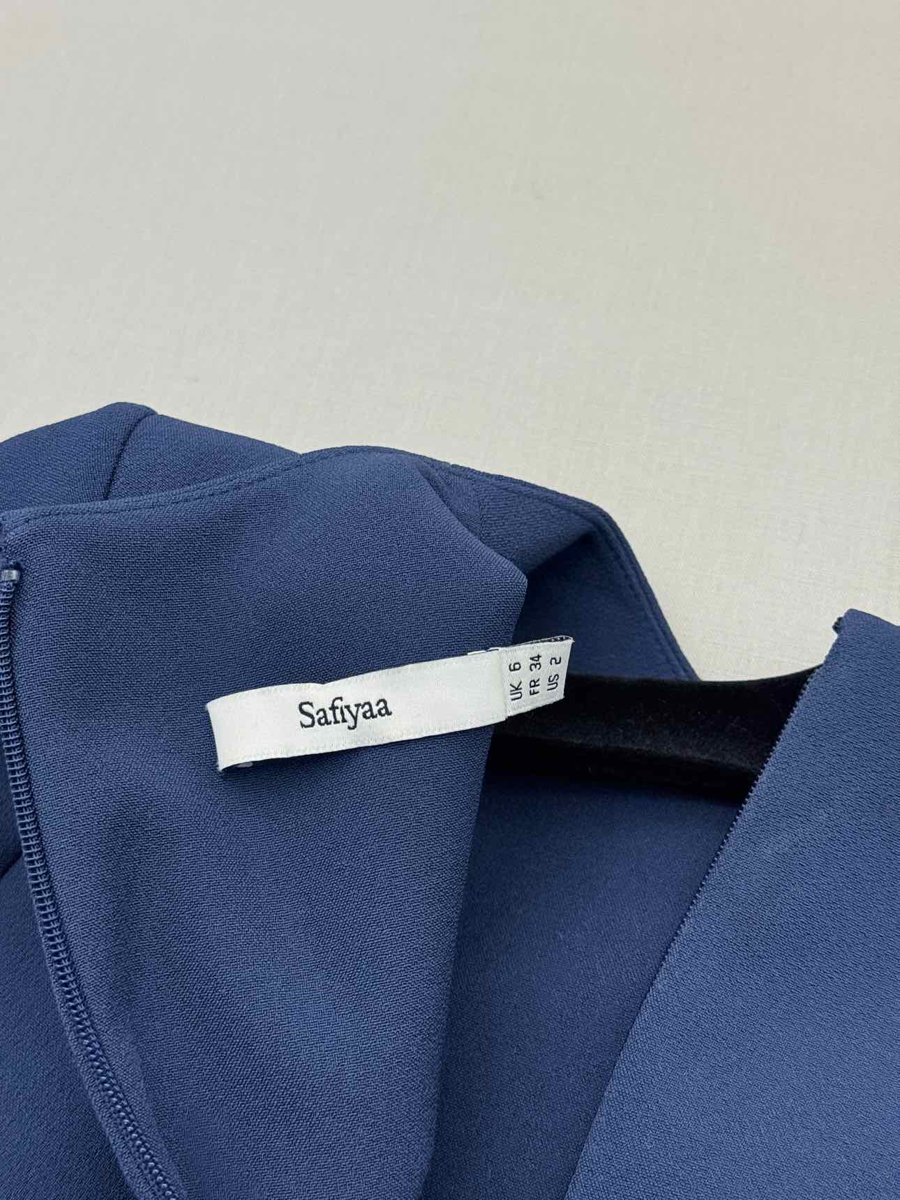 SAFIYAA Brunna Blue Size US 2 Midi Dress