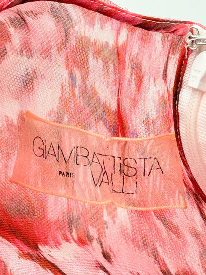 GIAMBATTISTA VALLI Red Floral Size Small Short Dress