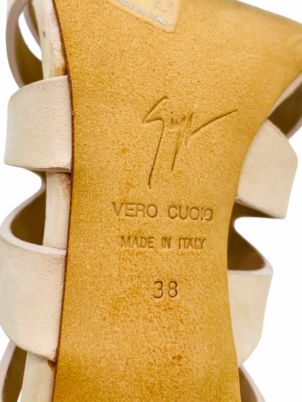 GIUSEPPE ZANOTTI Cutout Beige Booties 38 Reems Closet