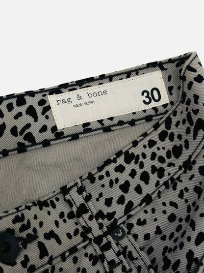 RAG & BONE Hana Cheetah Grey & Black Size 30 Jeans