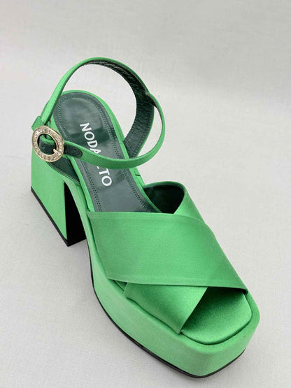 NODALETO Bulla Joni Green Size EU 38.5 Heeled Sandals