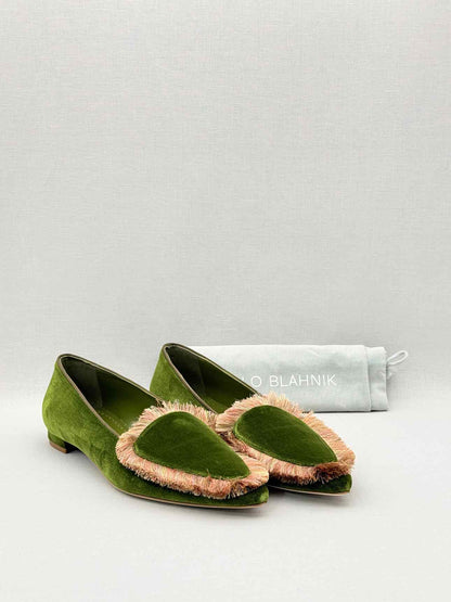 MANOLO BLAHNIK Green Size EU 41.5 Loafers