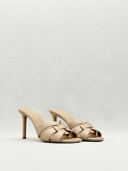 SAINT LAURENT Tribute Beige Size EU 39 Mules