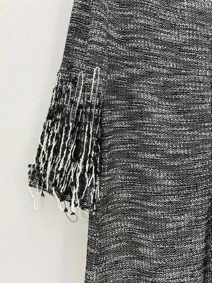 ST. JOHN Couture Black & White Size US 16 Midi Dress
