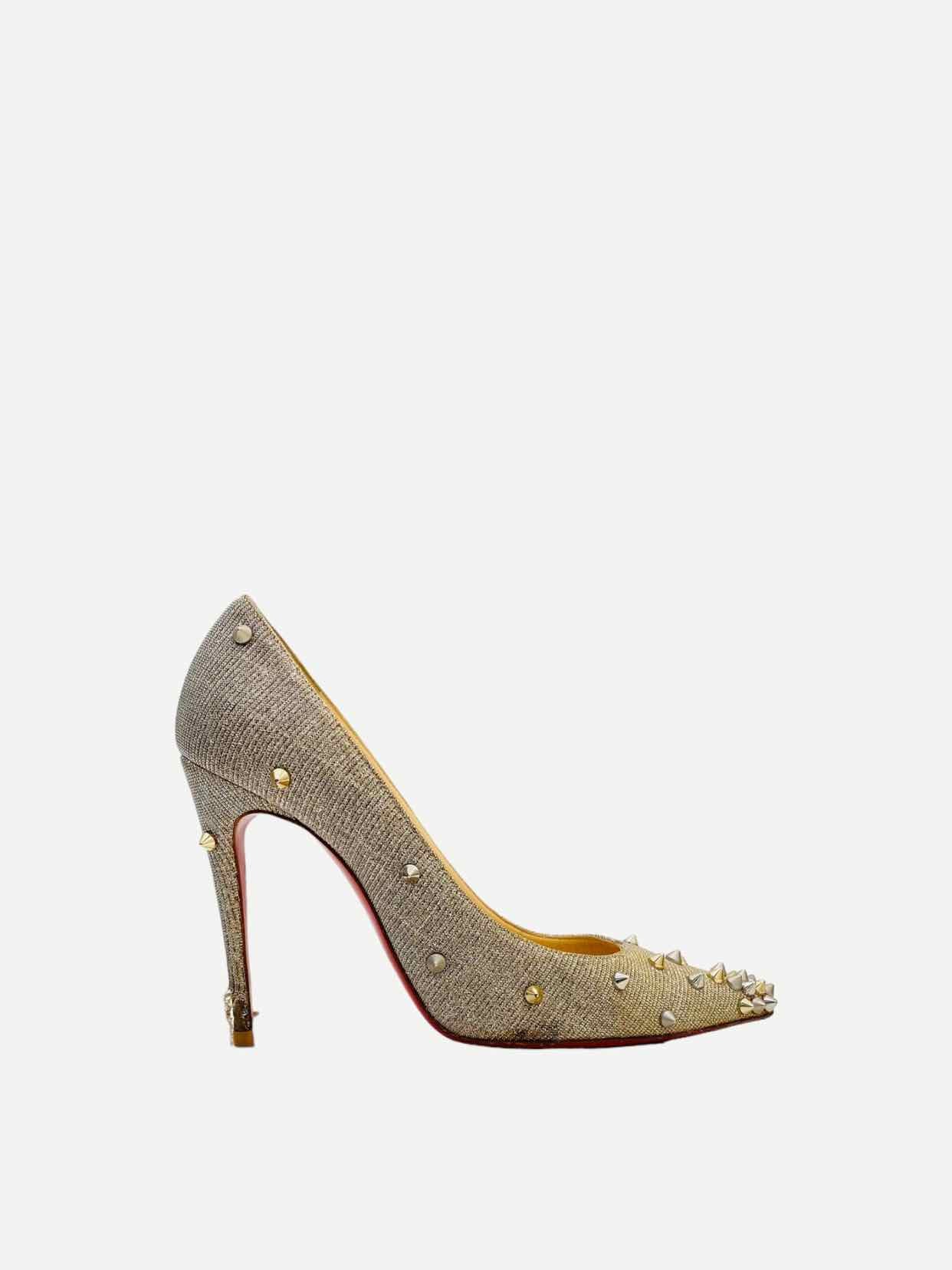 CHRISTIAN LOUBOUTIN Spikes Gold Size EU 36 Pumps