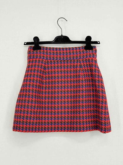 GUCCI Red Multicolor Herringbone Size US 8 Skirt