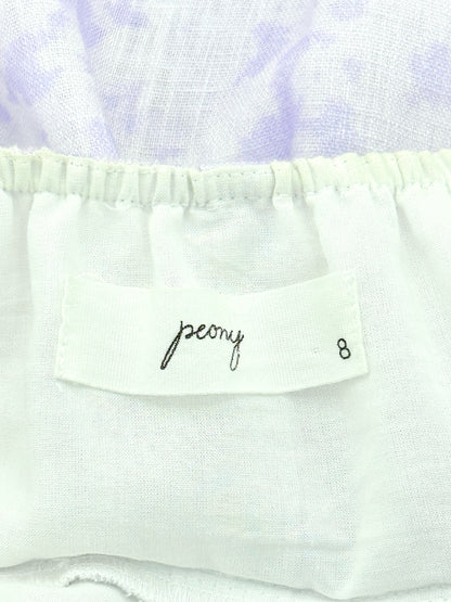 PEONY Lilac & White Floral Size Small Midi Dress