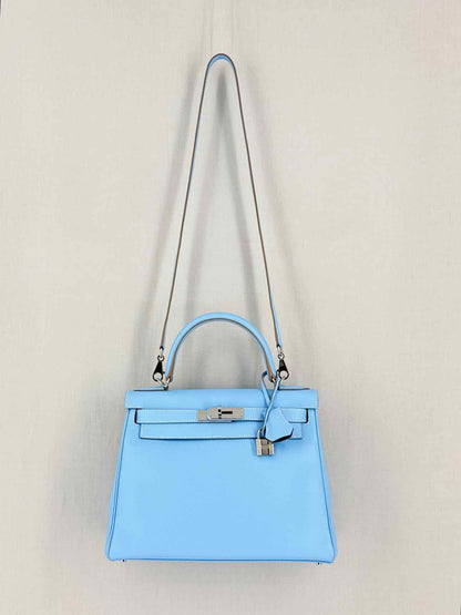 HERMES Kelly Sellier Bleu Du Nord Top Handle