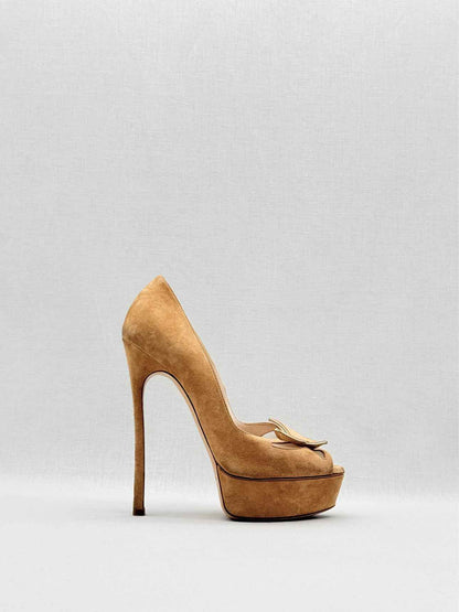 CASADEI Beige Butterfly Accent Size EU 37 Open toe
