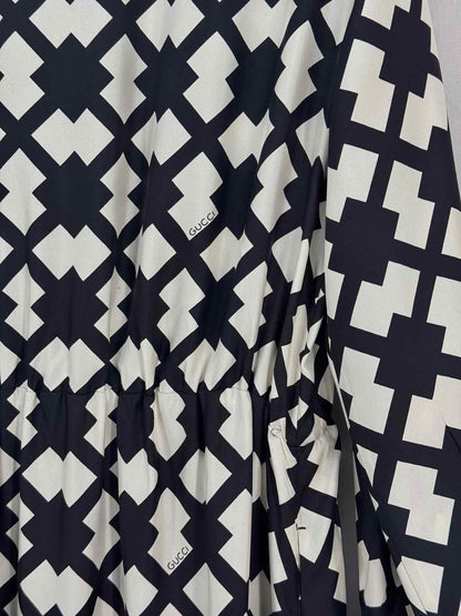 GUCCI Rhombus Black & White Size US 8 Long Dress