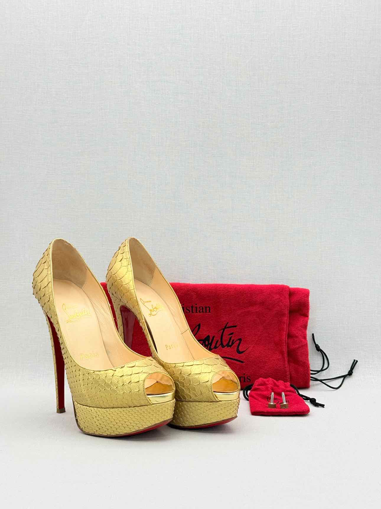 CHRISTIAN LOUBOUTIN Lady Peep Python Size EU 35.5 Pumps