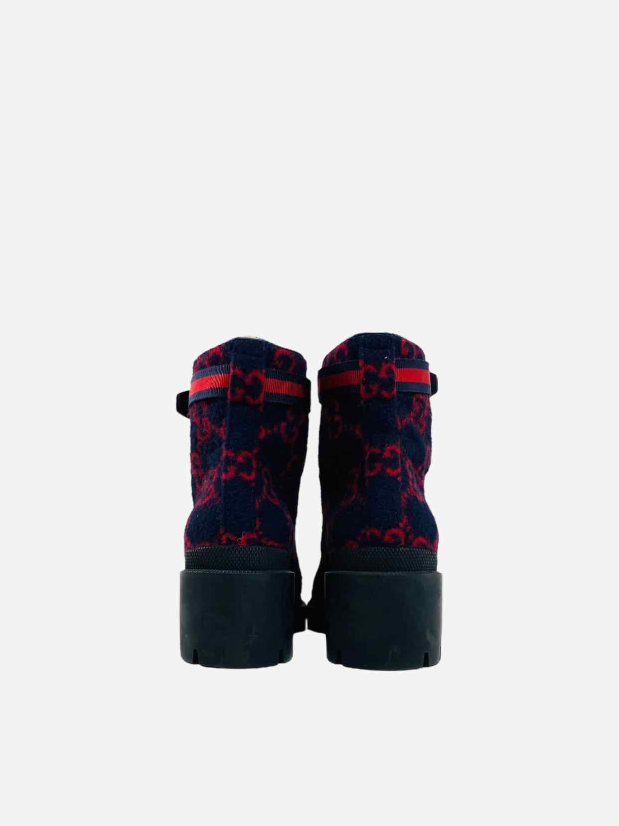 GUCCI Combat Blue & Red Size EU 40 Ankle Boots