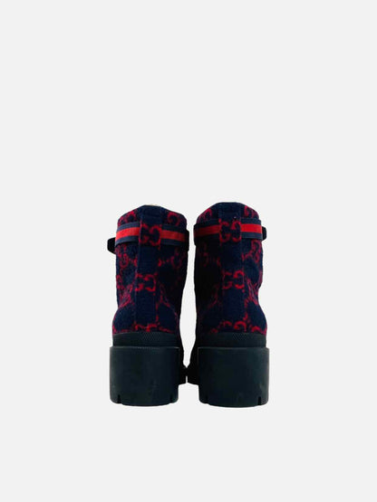 GUCCI Combat Blue & Red Size EU 40 Ankle Boots