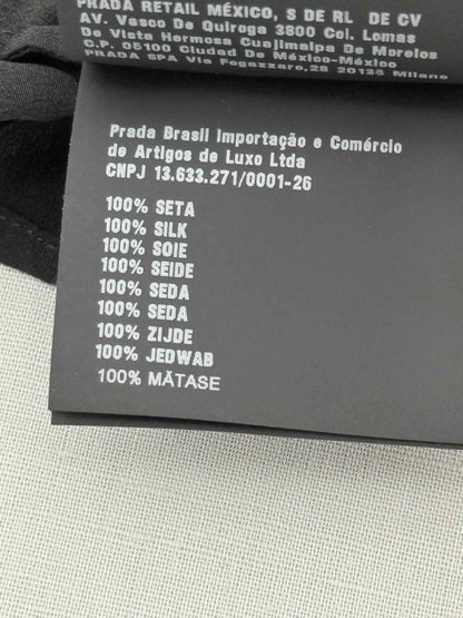 PRADA Black & Silver Logo Plaque Size US 4 Top